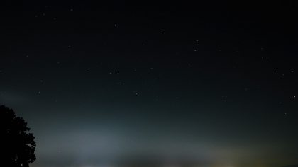 Night sky over Vienna, Austria with light pollution from city lights